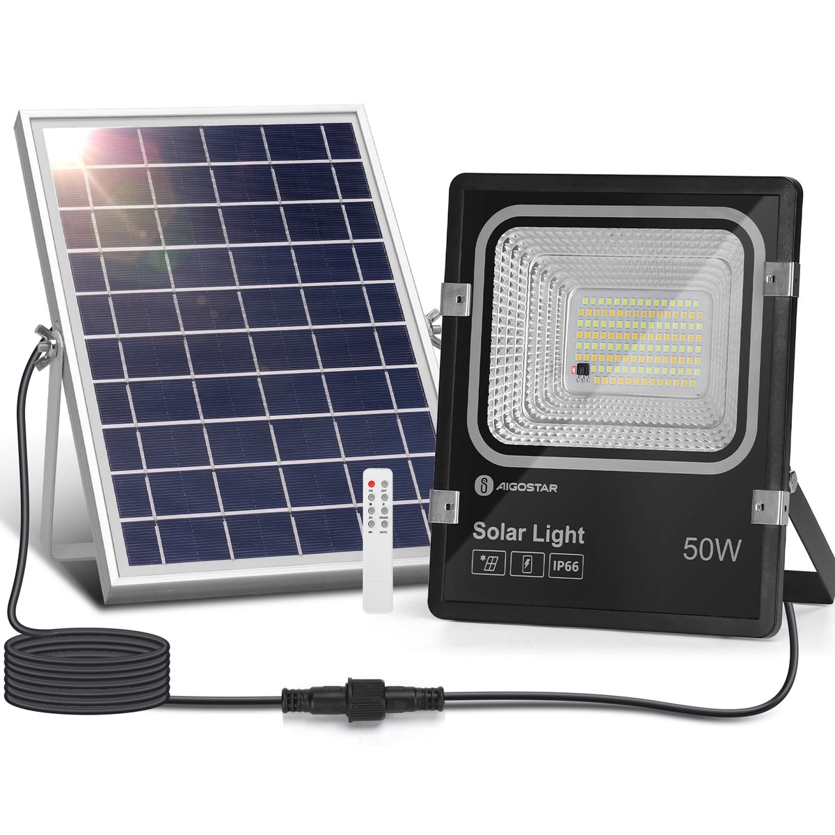Solar floodlight with photovoltaic panel