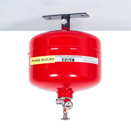 Ceiling-mounted automatic dry chemical fire extinguisher
