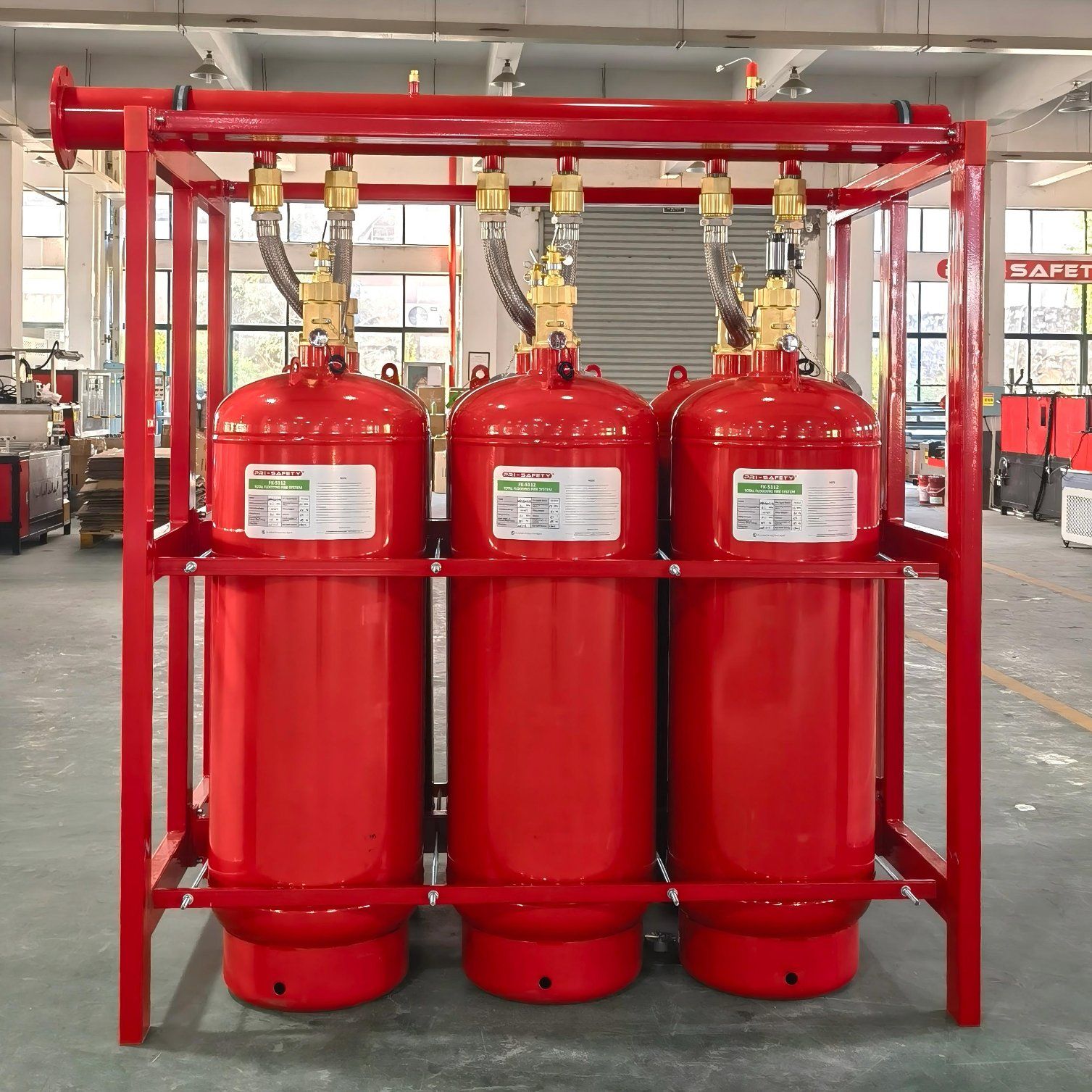 Clean agent fire suppression cylinder bank